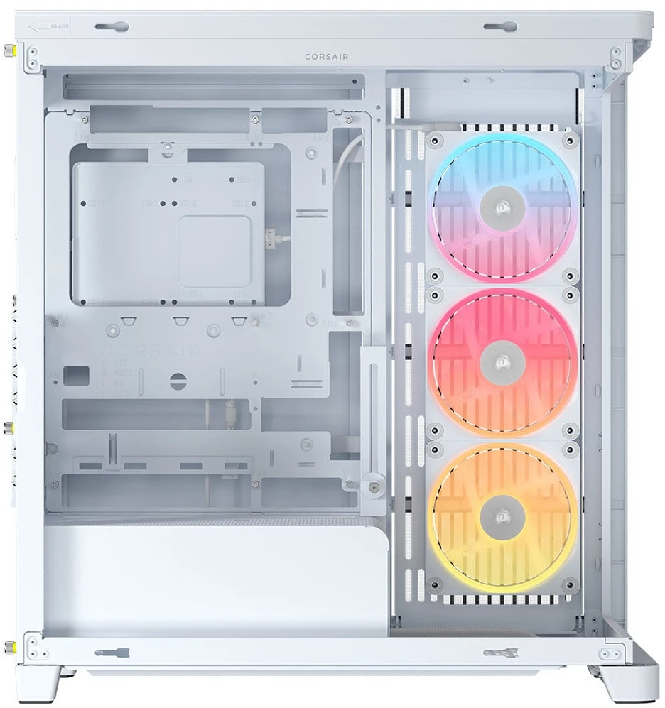 „Corsair FRAME 4500X LX-R RGB“ kompiuterio korpusas, vidutinio dydžio bokštas, E-ATX, grūdintas stiklas – Baltas