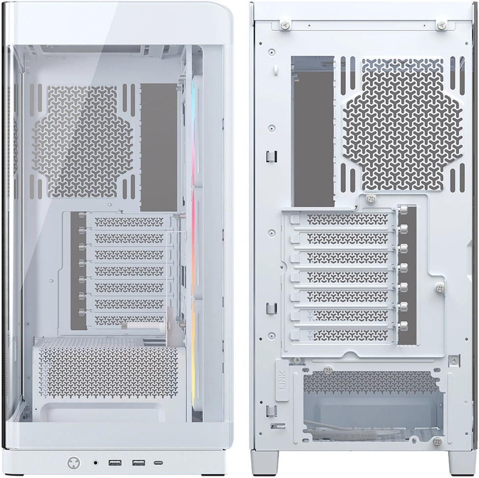 „Corsair FRAME 4500X LX-R RGB“ kompiuterio korpusas, vidutinio dydžio bokštas, E-ATX, grūdintas stiklas – Baltas