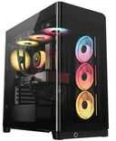 „Corsair FRAME 4500X LX-R RGB“ kompiuterio korpusas, „Mid-Tower“, E-ATX, grūdintas stiklas – Juodas