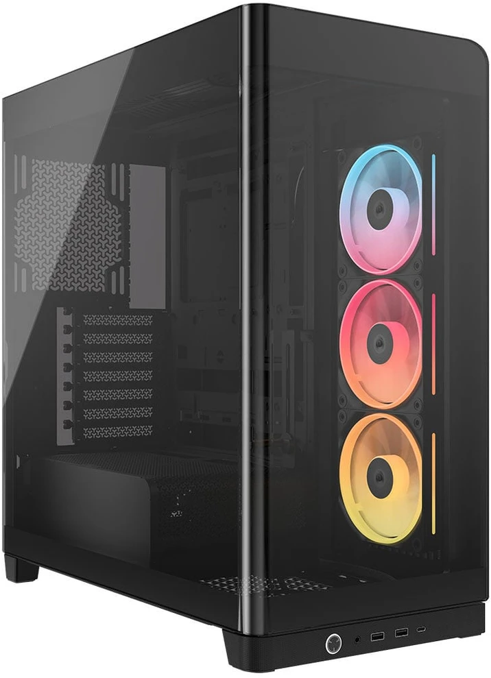 „Corsair FRAME 4500X LX-R RGB“ kompiuterio korpusas, „Mid-Tower“, E-ATX, grūdintas stiklas – Juodas
