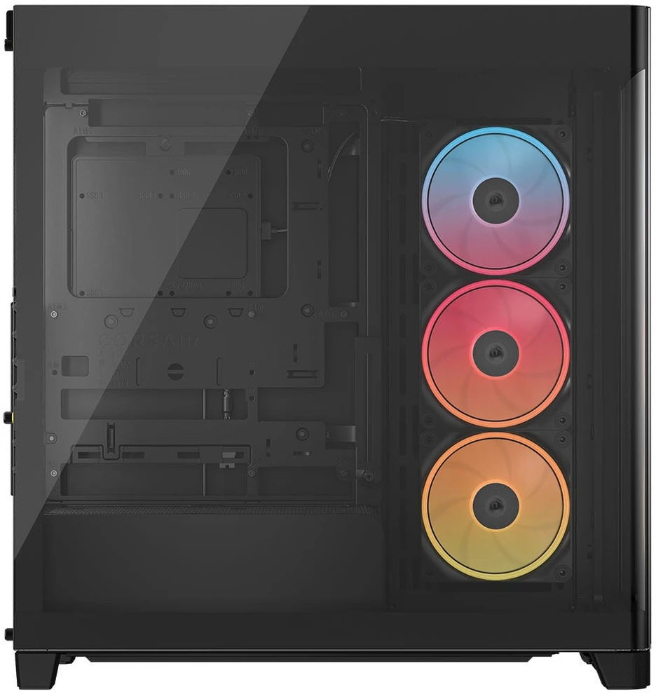 „Corsair FRAME 4500X LX-R RGB“ kompiuterio korpusas, „Mid-Tower“, E-ATX, grūdintas stiklas – Juodas