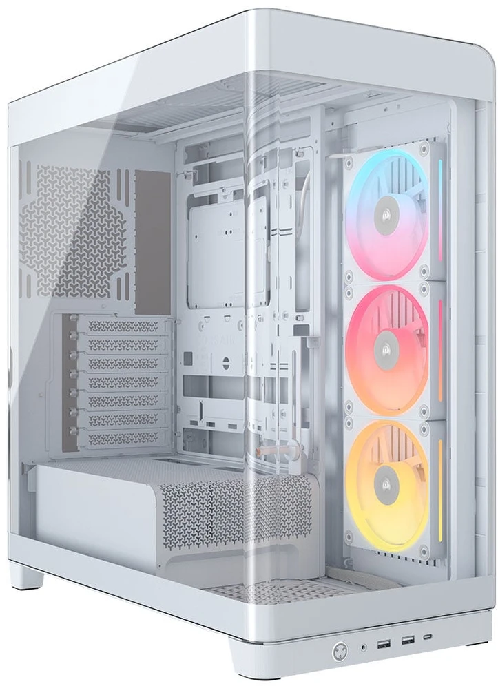 „Corsair FRAME 4500X LX-R RGB“ kompiuterio korpusas, vidutinio dydžio bokštas, E-ATX, grūdintas stiklas – Baltas