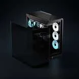 „Corsair FRAME 4500X LX-R RGB“ kompiuterio korpusas, „Mid-Tower“, E-ATX, grūdintas stiklas – Juodas