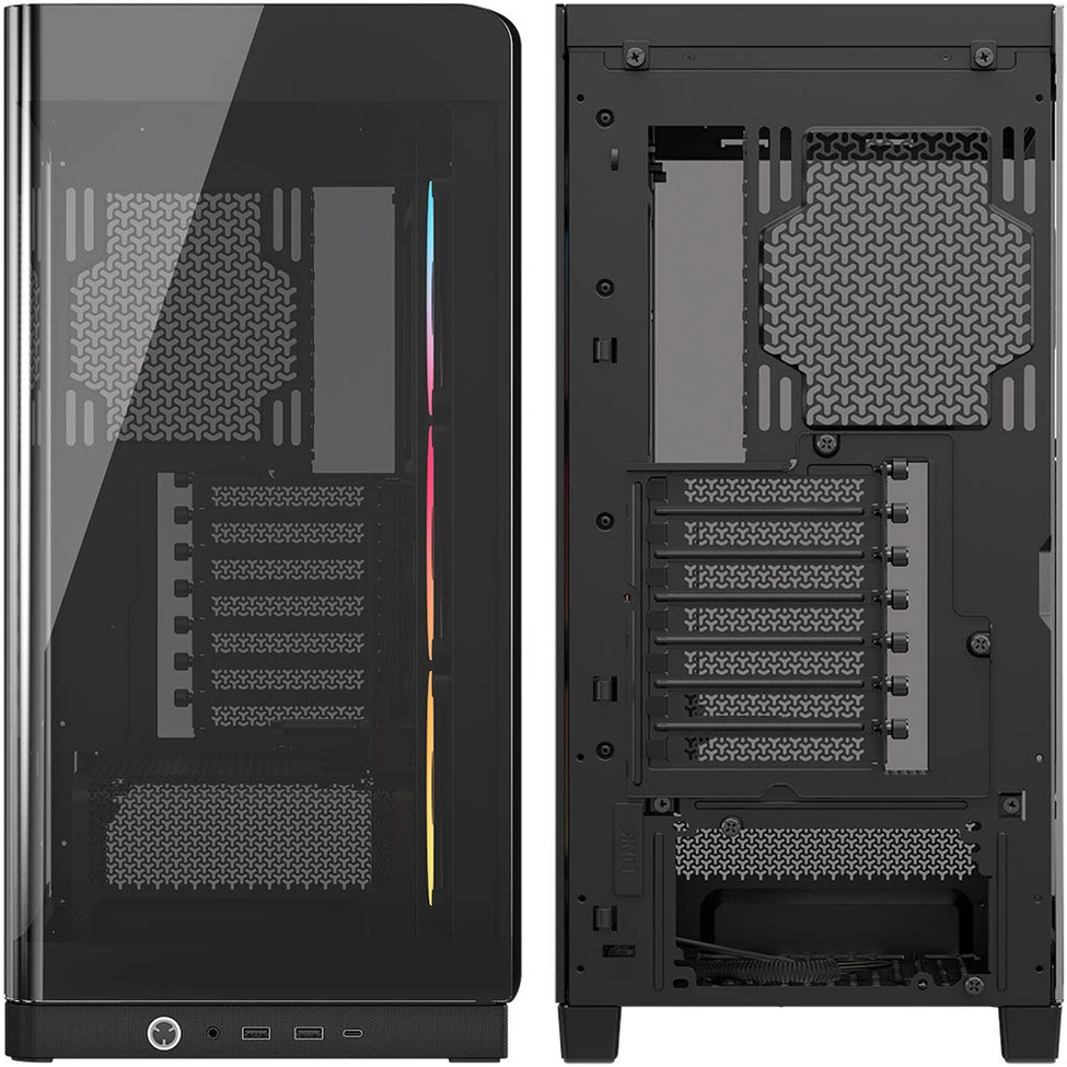 „Corsair FRAME 4500X LX-R RGB“ kompiuterio korpusas, „Mid-Tower“, E-ATX, grūdintas stiklas – Juodas