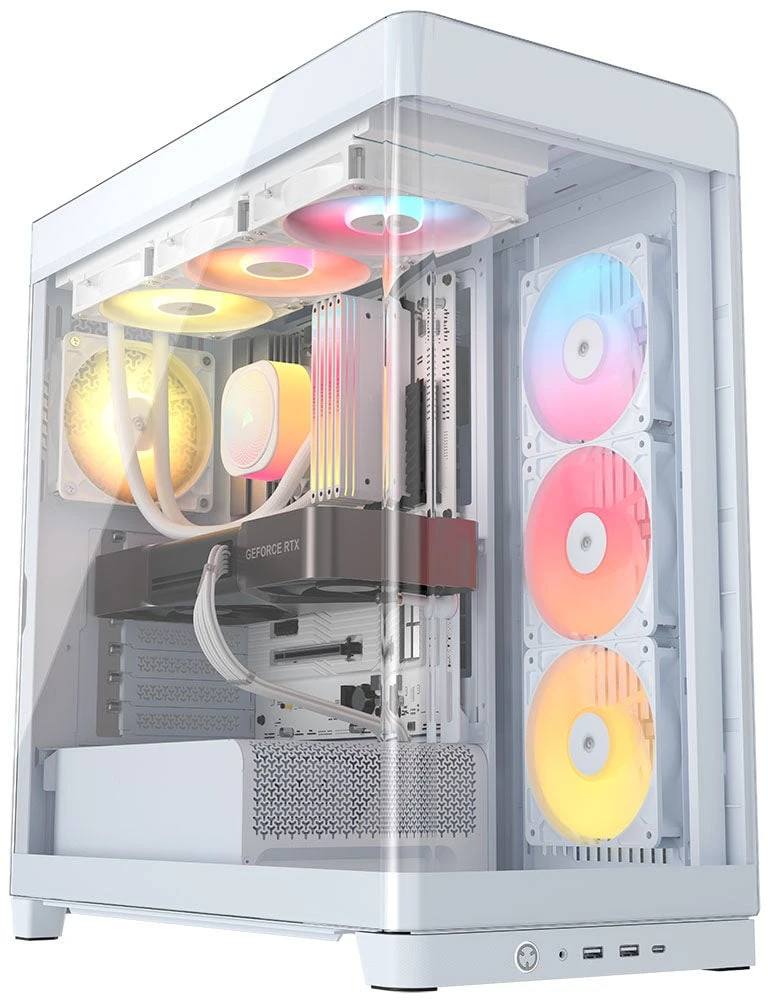„Corsair FRAME 4500X RS-R ARGB“ korpusas, „Mid-Tower“, E-ATX, grūdintas stiklas – Baltas