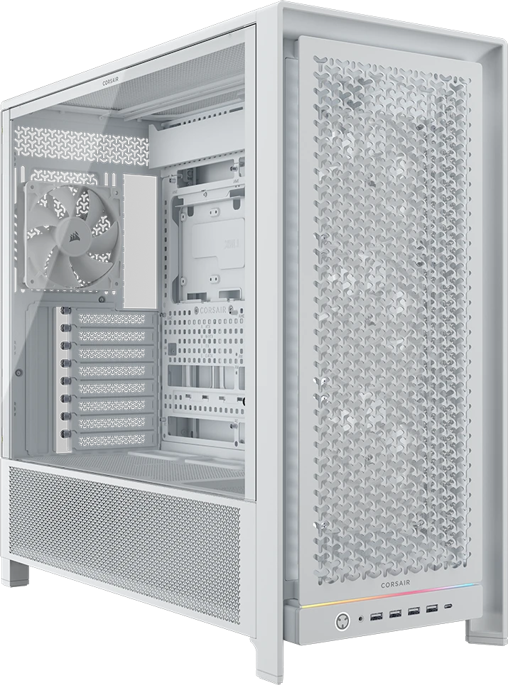 Corsair Frame 5000D PC-kompiuterio korpusas, Midi-Tower, E-ATX, Tempered Glass – baltos spalvos