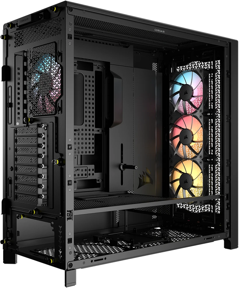 „Corsair Frame 5000D RS ARGB“ korpusas, vidutinio dydžio bokštas, E-ATX, RGB, grūdintas stiklas – Juodas