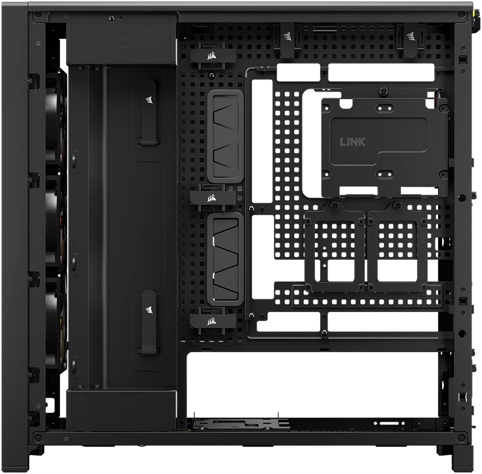 „Corsair Frame 5000D RS ARGB“ korpusas, vidutinio dydžio bokštas, E-ATX, RGB, grūdintas stiklas – Juodas