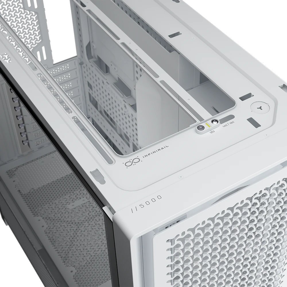 Corsair Frame 5000D RS ARGB PC-kompiuterio korpusas, Midi-Tower, E-ATX, Tempered Glass – baltos spalvos