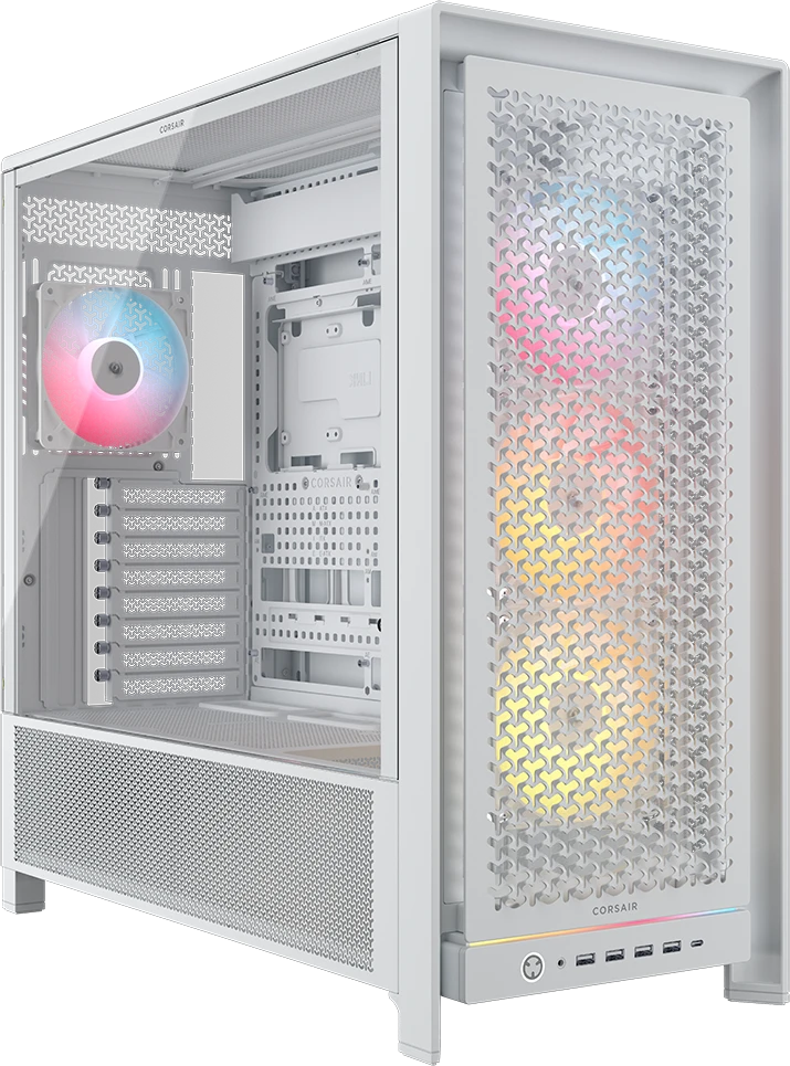 Corsair Frame 5000D RS ARGB PC-kompiuterio korpusas, Midi-Tower, E-ATX, Tempered Glass – baltos spalvos