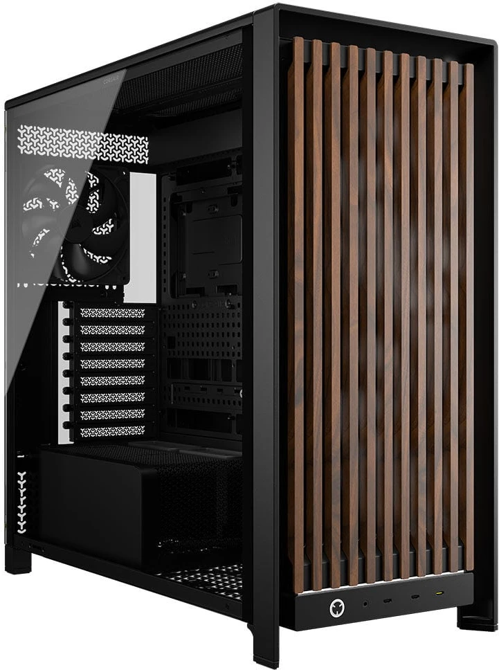 Corsair Microsystems Corsair FRAME 5000D WOOD RS, Midi Tower, PC, Juoda, Riešutas, ATX, EATX, micro ATX, Mini-ITX, Plastikas, Plienas, Grūdintas stiklas, Žaidimams