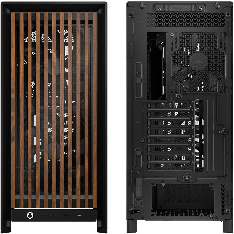 Corsair Microsystems Corsair FRAME 5000D WOOD RS, Midi Tower, PC, Juoda, Riešutas, ATX, EATX, micro ATX, Mini-ITX, Plastikas, Plienas, Grūdintas stiklas, Žaidimams