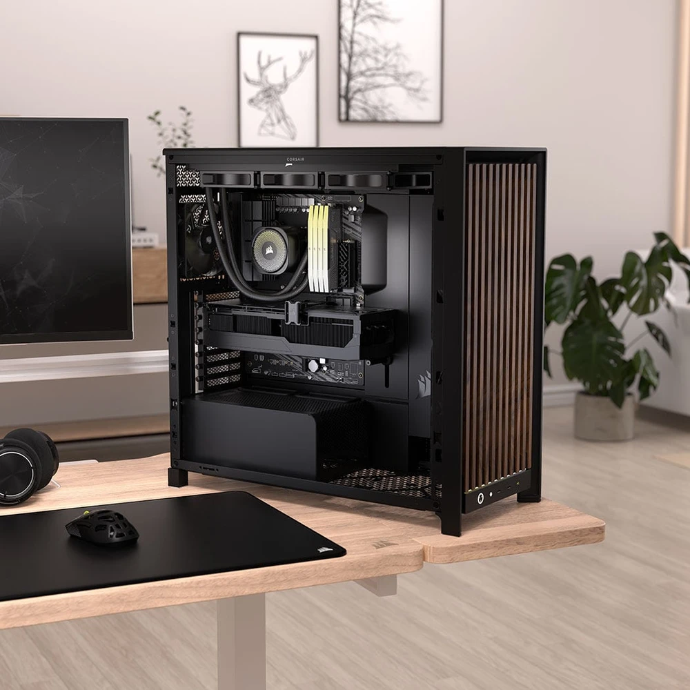 Corsair Microsystems Corsair FRAME 5000D WOOD RS, Midi Tower, PC, Juoda, Riešutas, ATX, EATX, micro ATX, Mini-ITX, Plastikas, Plienas, Grūdintas stiklas, Žaidimams