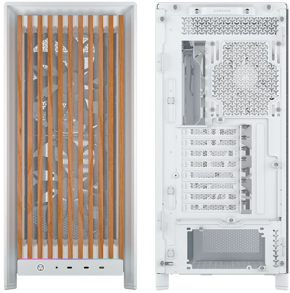 Corsair Microsystems Corsair FRAME 5000D WOOD RS, Midi Tower korpusas, PC, Riešutas, Balta, ATX, EATX, micro ATX, Mini-ITX, Plastikas, Plienas, Grūdintas stiklas, Žaidimams