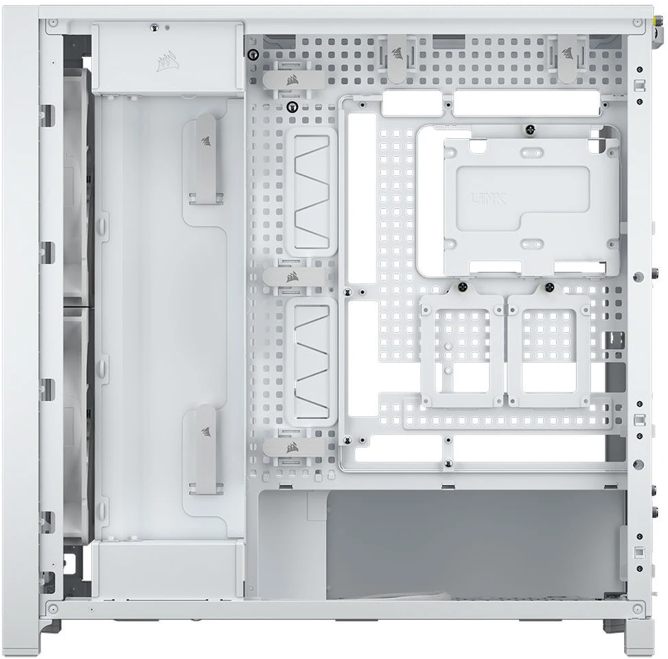 Corsair Microsystems Corsair FRAME 5000D WOOD RS, Midi Tower korpusas, PC, Riešutas, Balta, ATX, EATX, micro ATX, Mini-ITX, Plastikas, Plienas, Grūdintas stiklas, Žaidimams