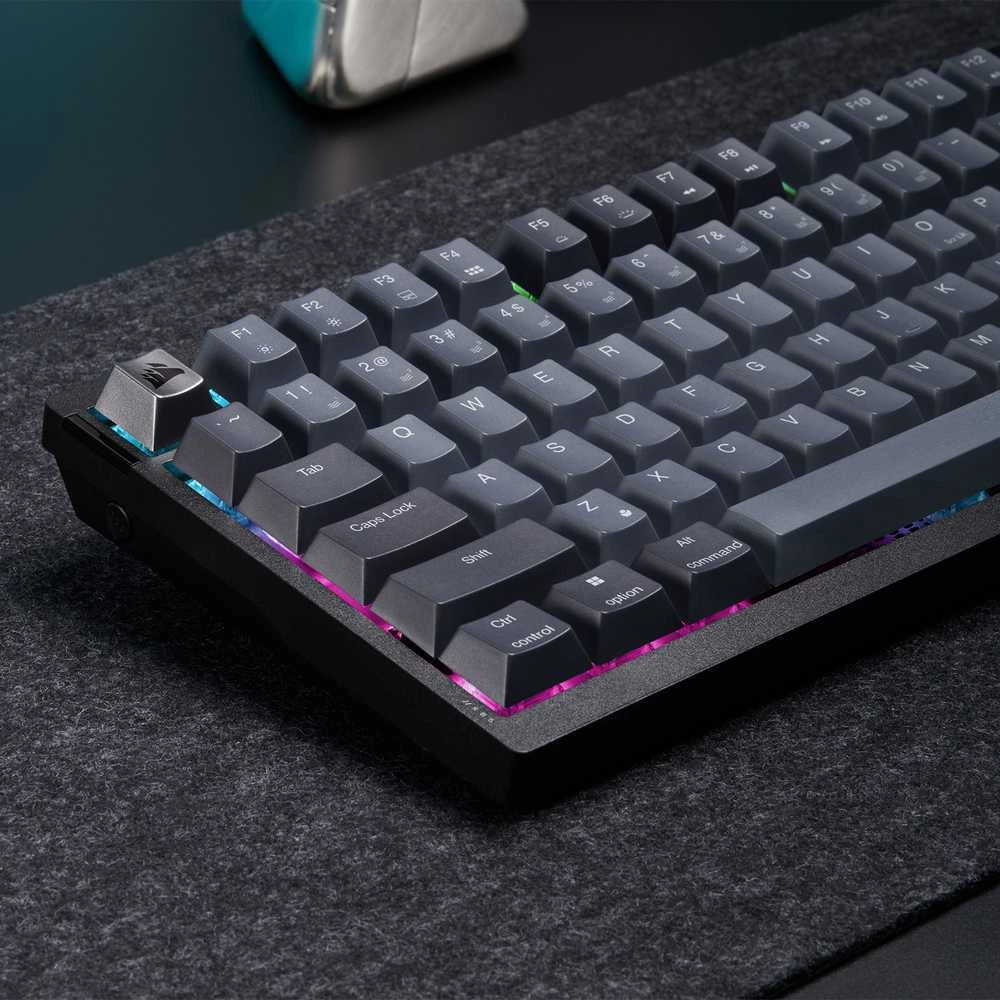 Corsair Gaming K65 Plus Wireless 75% RGB Klaviatūra žaidimams, MLX Raudonas - juodas, pilka