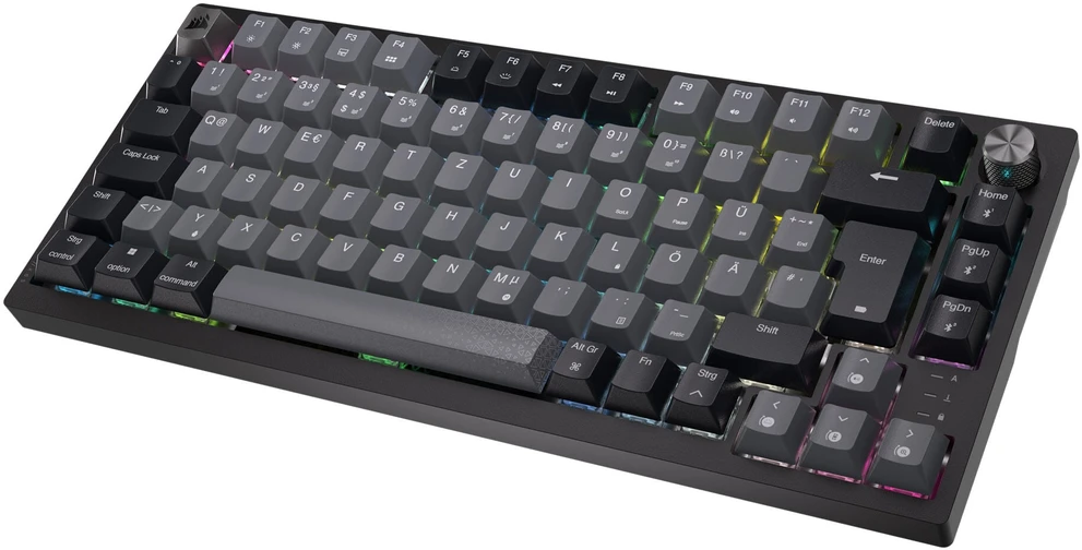 Corsair Gaming K65 Plus Wireless 75% RGB Klaviatūra žaidimams, MLX Raudonas - juodas, pilka