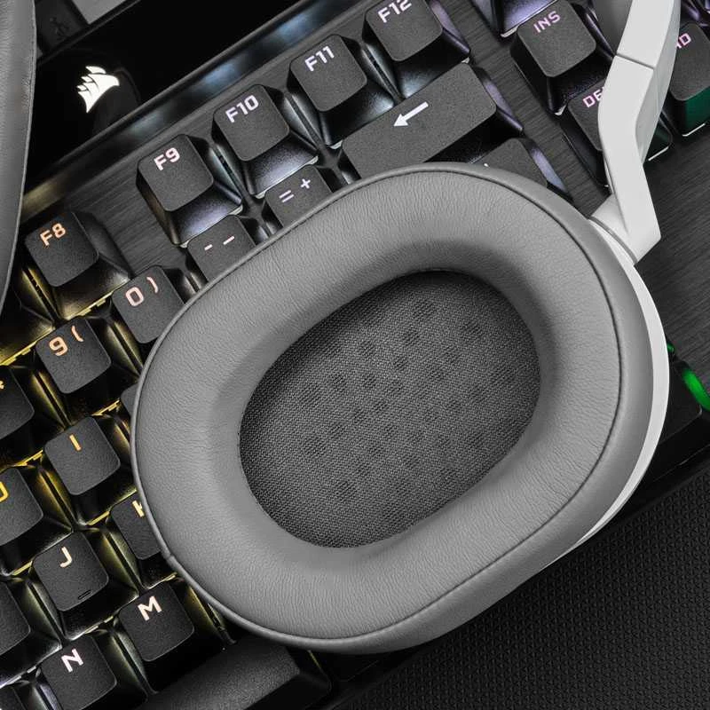 Corsair HS55 žaidimų ausinės, su laidu, su mikrofonu, Baltos