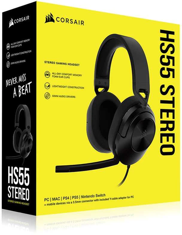 Ausinės Corsair Memory Corsair HS55  Stereo, Juodos