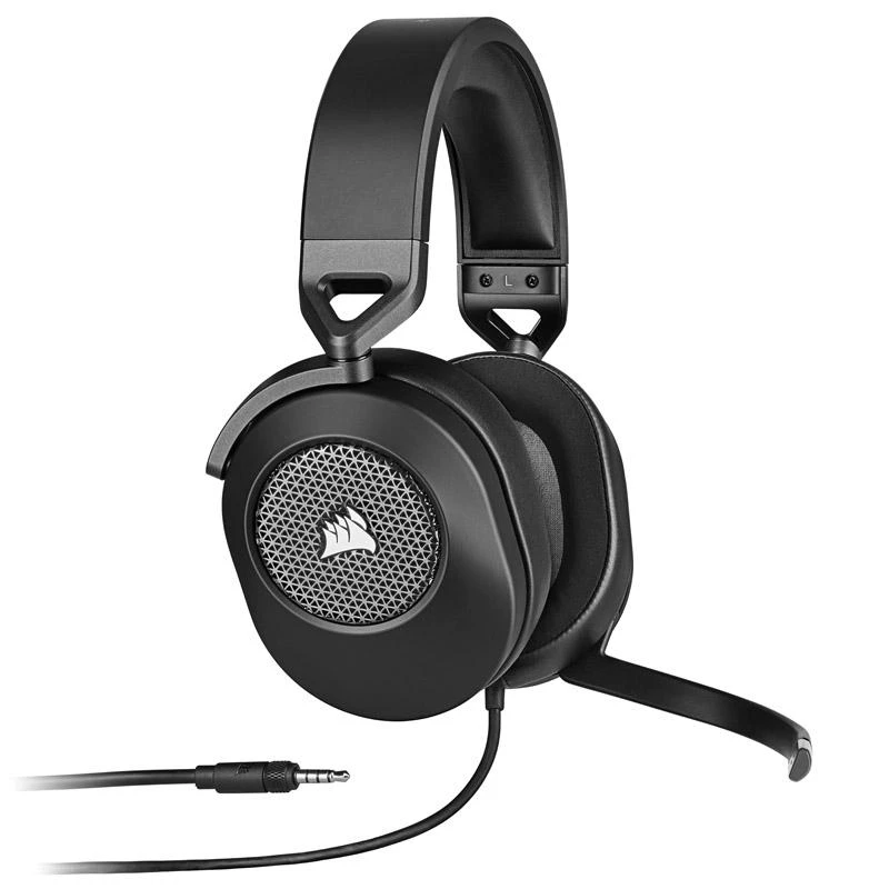 Corsair HS65 žaidimų ausinės, su laidu, Anglies pluošto spalvos