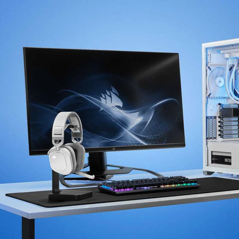 Corsair Ausinės Žaidimams HS80 RGB Su mikrofonu, Baltos, Over-Ear, Belaidės