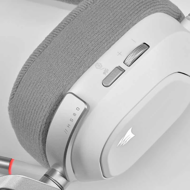 Corsair Ausinės Žaidimams HS80 RGB Su mikrofonu, Baltos, Over-Ear Su laidu