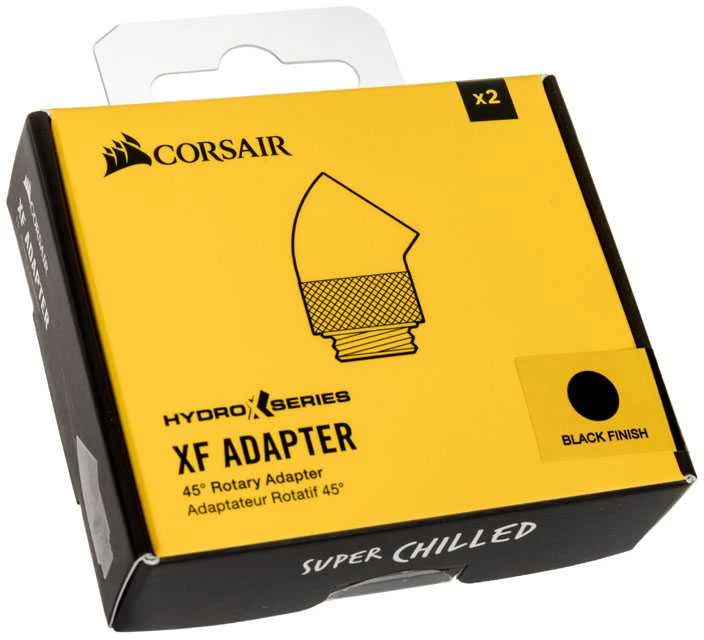 Corsair „Hydro X“ serijos adapteriai 45 laipsnių G1/4 colio lizdui - G1/4 colio kištukas - 2 vnt., pasukami, juodas