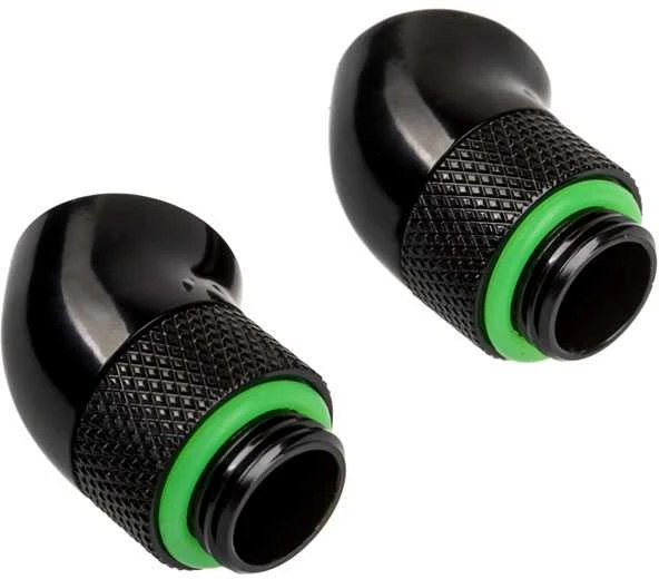 Corsair „Hydro X“ serijos adapteriai 45 laipsnių G1/4 colio lizdui - G1/4 colio kištukas - 2 vnt., pasukami, juodas