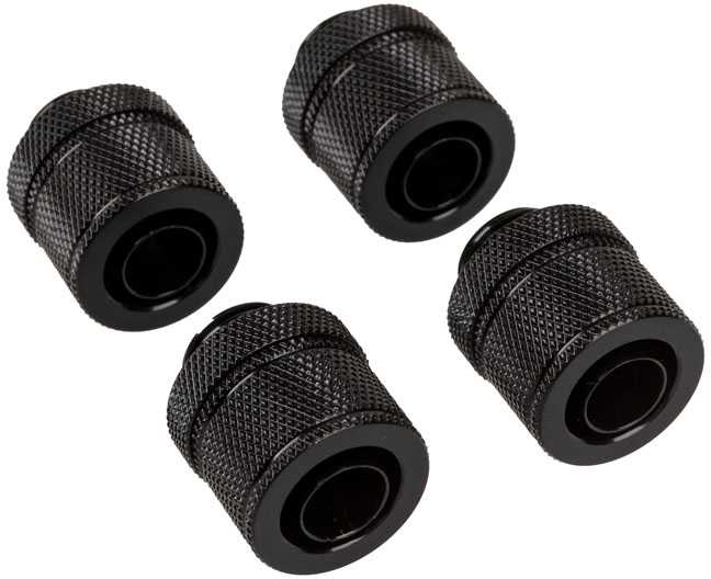 Corsair „Hydro X“ serijos XF jungtis, tiesi, G1/4 colio BSPP–13/10 mm – 4 vnt. pakuotėje, juodas