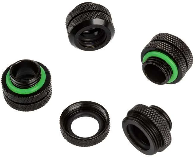 Corsair „Hydro X“ serijos XF kietos linijos jungtis, tiesi G1/4 colio iki 12 mm išorinio skersmens kieto vamzdžio – 4 vnt. pakuotėje, juodas