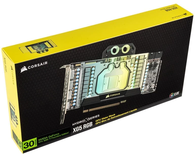 Corsair „Hydro X“ serijos XG5 RGB 3090 Ti FE GPU vandens blokas – akrilas + nikelis