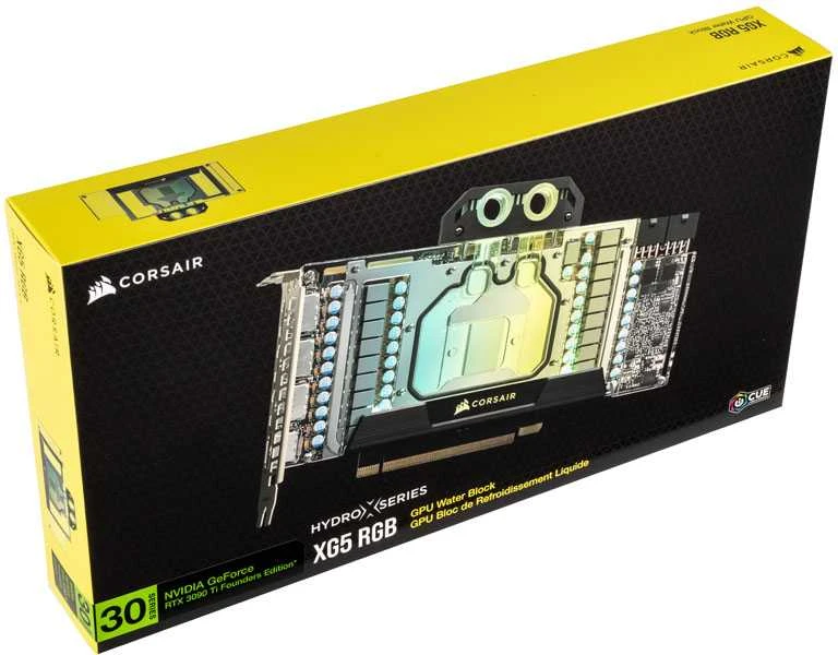 Corsair „Hydro X“ serijos XG5 RGB 3090 Ti FE GPU vandens blokas – akrilas + nikelis