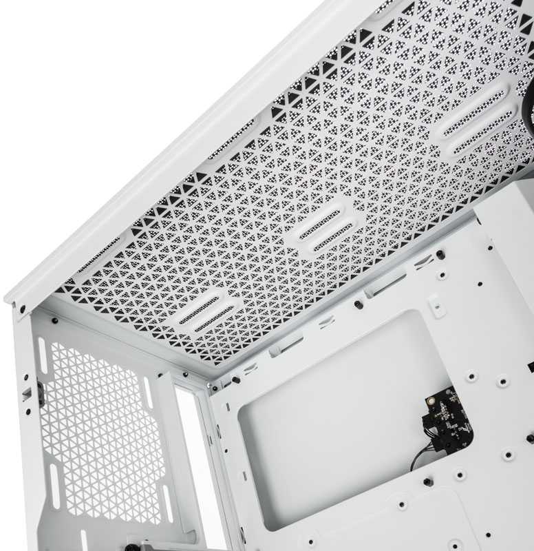 Korpusas Corsair iCUE 4000X RGB, tempered glass, baltas
