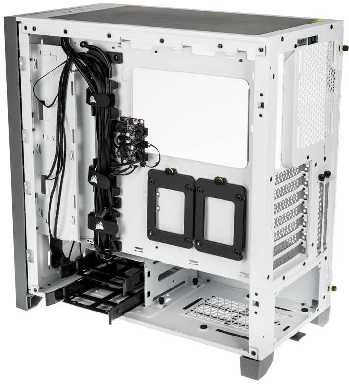 Korpusas Corsair iCUE 4000X RGB, tempered glass, baltas