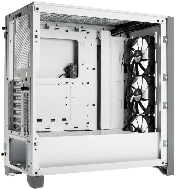 Korpusas Corsair iCUE 4000X RGB, tempered glass, baltas