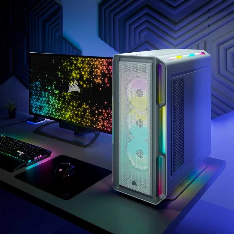 Corsair iCUE 5000T RGB grūdintas stiklas Baltas CC-9011231-WW