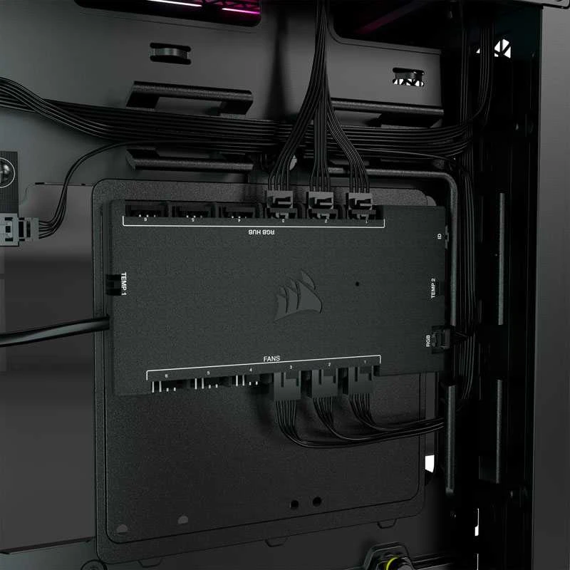 „Corsair“ | Grūdinto stiklo išmanusis korpusas | „iCUE 5000T RGB“ | Šoninis langas | Juodas | Vidutinio dydžio bokštas | ATX