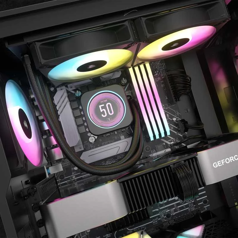 Corsair | iCUE H100i ELITE LCD XT Ekranas | Juodas | Intel, AMD | CPU Liquid Cooler