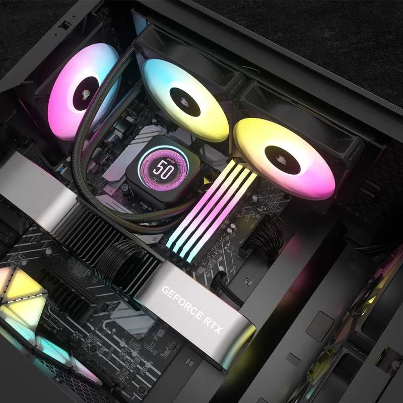 Corsair | iCUE H100i ELITE LCD XT Ekranas | Juodas | Intel, AMD | CPU Liquid Cooler