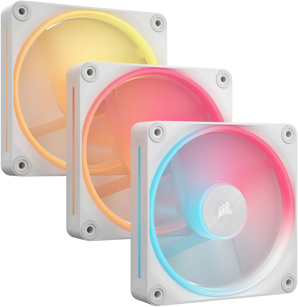 Corsair iCUE LINK LX120-R RGB PWM 3 vnt. pakuotė + šakotuvas, baltas CO-9051054-WW