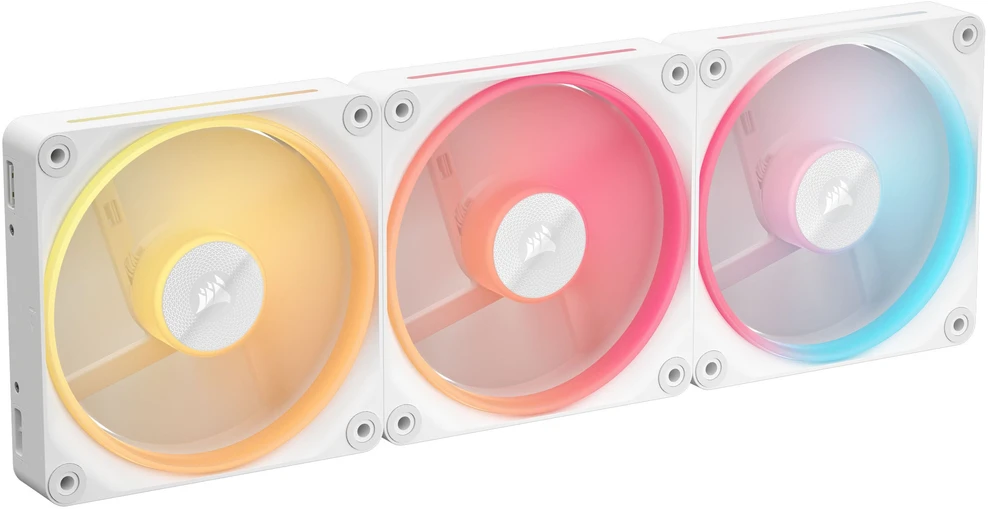 Corsair iCUE LINK LX120-R RGB PWM 3 vnt. pakuotė + šakotuvas, baltas CO-9051054-WW