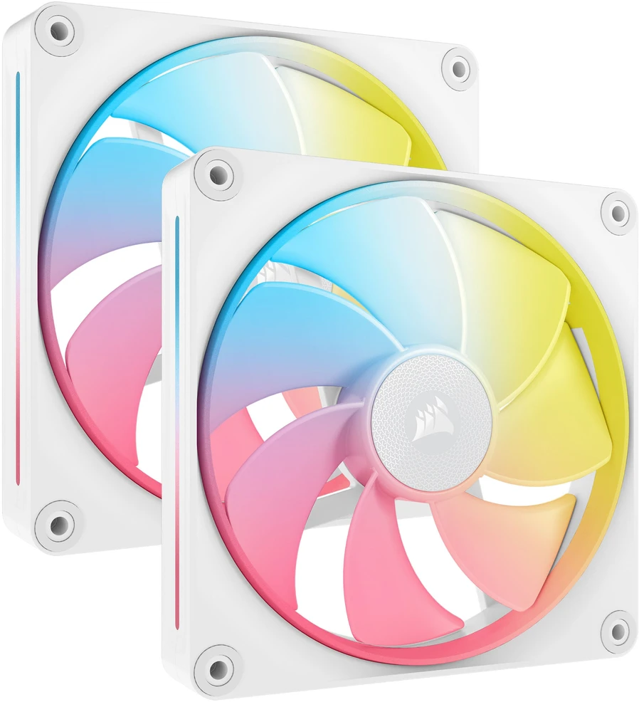 Corsair iCUE Link LX140-R RGB, PWM korpuso ventiliatorius, 2er Pack – 140mm, baltos spalvos