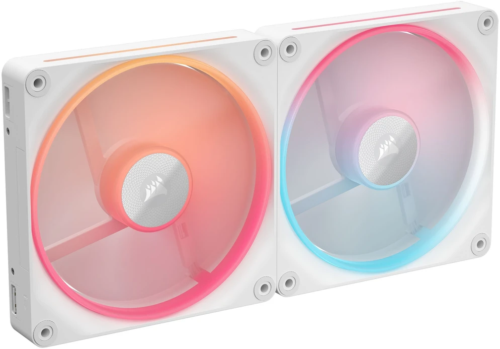 Corsair iCUE Link LX140-R RGB, PWM korpuso ventiliatorius, 2er Pack – 140mm, baltos spalvos