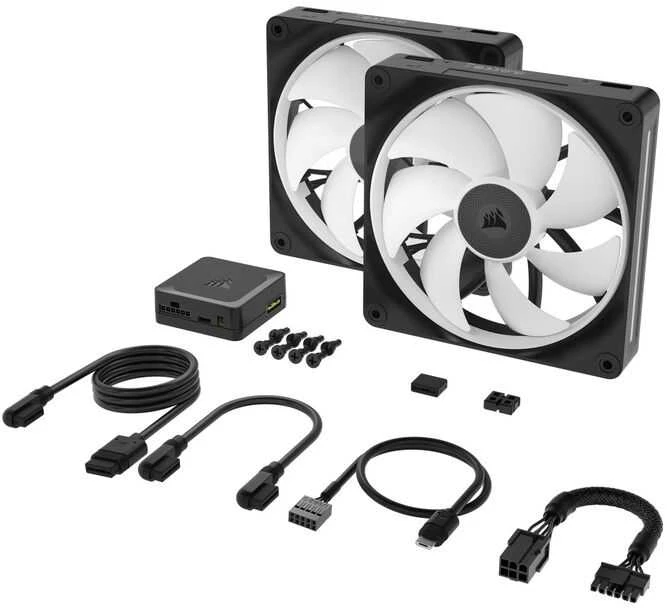 Corsair iCUE Link LX140 RGB, PWM korpuso ventiliatorius, 2er Pack – 140mm, juodos spalvos