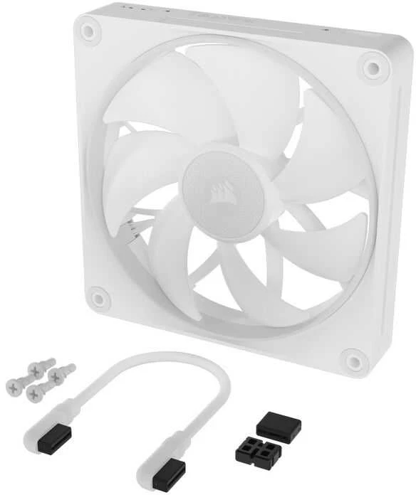 Corsair LX140 baltas ventiliatorius su montavimo priedais