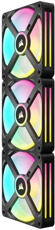 Corsair iCUE LINK QX120 RGB Series, PWM korpuso ventiliatorius, 3er Pack su RGB valdikliu- 120mm, juodos spalvos, Starter Kit