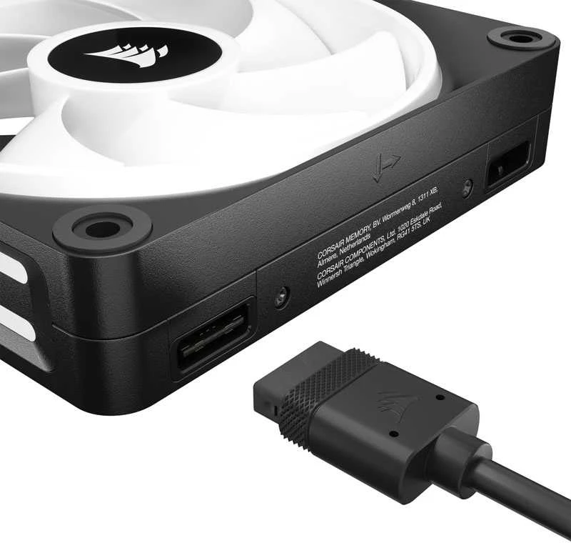 Corsair iCUE LINK QX140 RGB Series, PWM korpuso ventiliatorius, 2er Pack su RGB valdikliu- 140mm, juodos spalvos, Starter Kit