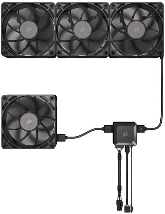 Corsair iCUE LINK RX120 MAX Series, PWM korpuso ventiliatorius - 120mm, juodos spalvos
