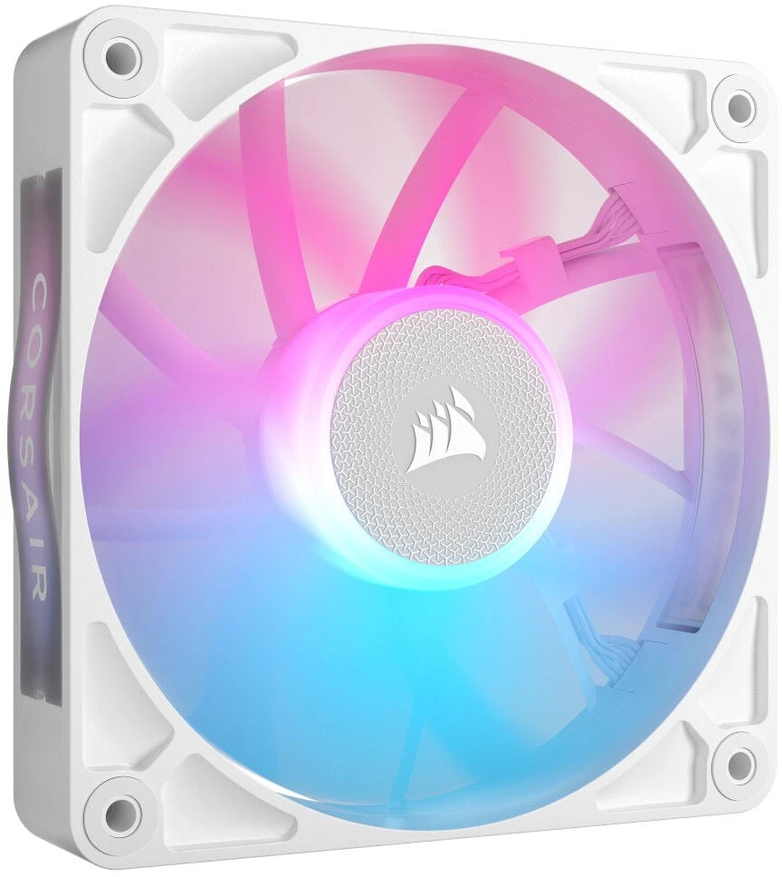 „Corsair iCUE LINK RX120 RGB“ serijos PWM ventiliatorius, 120 mm, baltas