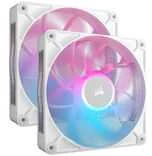 CORSAIR iCUE LINK RX140 MAX RGB PWM ventiliatorius – 2 vnt., 140 mm, Baltas